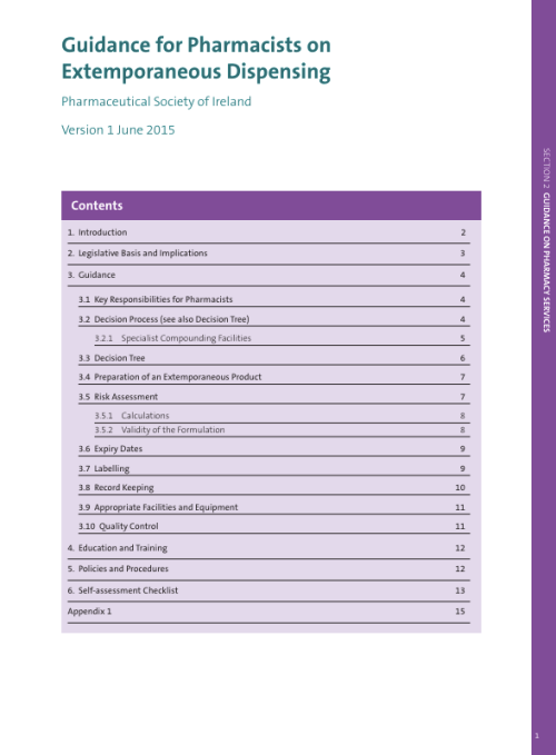 Guidance for Pharmacists on Extemporaneous Dispensing pdf cover