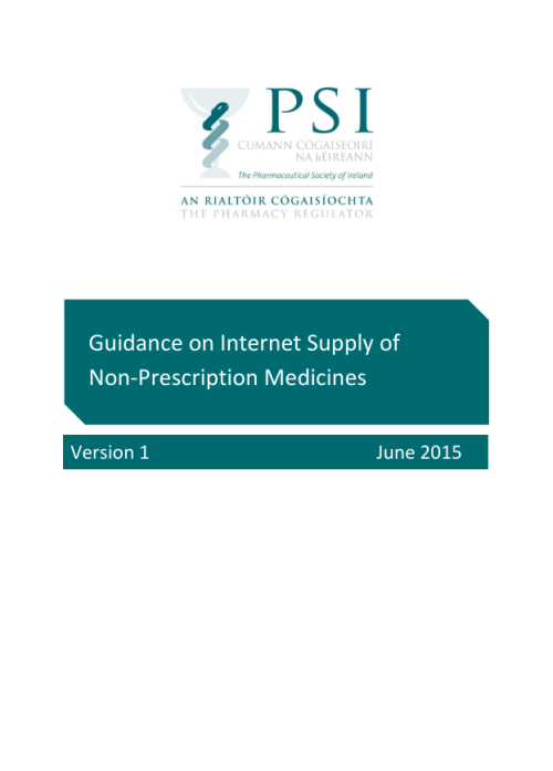 Guidance on Internet Supply of Non-Prescription Medicines pdf cover