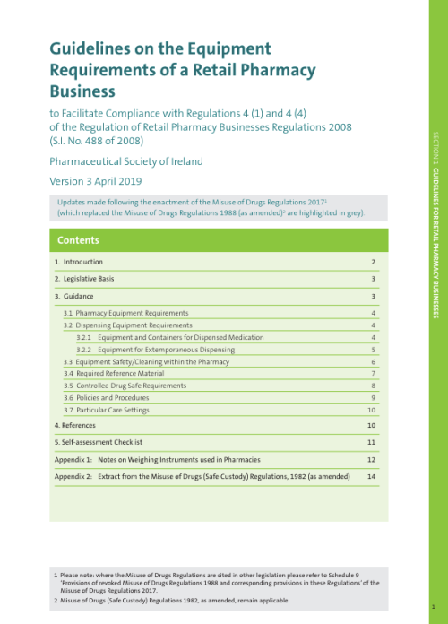 Guidelines on the Equipment Requirements of a Retail Pharmacy Business PDF cover