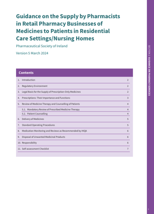  by Pharmacists in Retail Pharmacy Businesses of Medicines to Patients in Residential Care Settings pdf cover