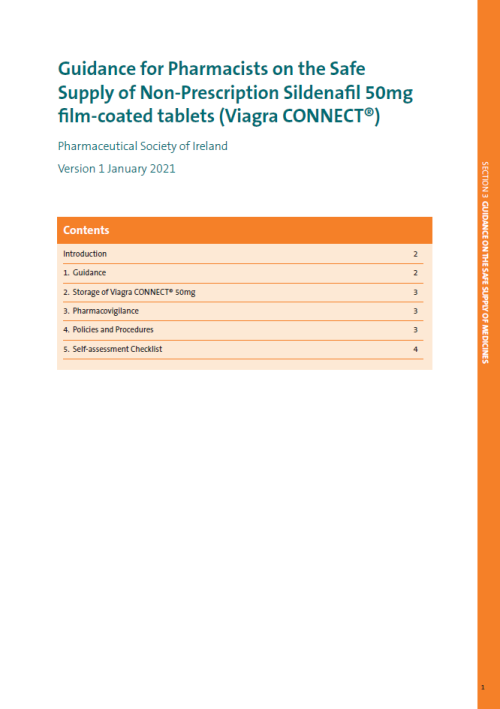 Guidance on Supply of Sildenafil (Viagra Connect)