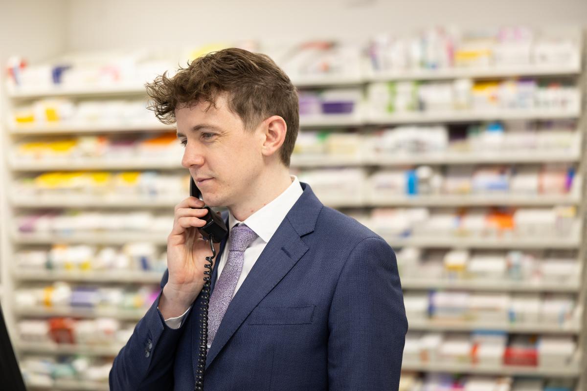 pharmacist on the phone